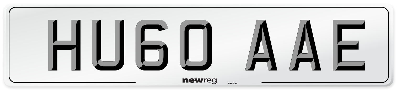 HU60 AAE Number Plate from New Reg
